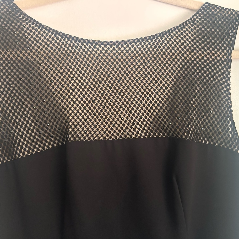 L'AGENCE Black Mesh Midi Dress